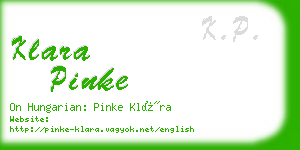 klara pinke business card